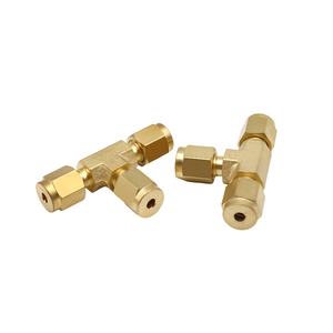 Brass T-Type 3-Way nén Công Đoàn ferrule phù hợp cho thủy lực khí nén ống nối khối - Product Image 3