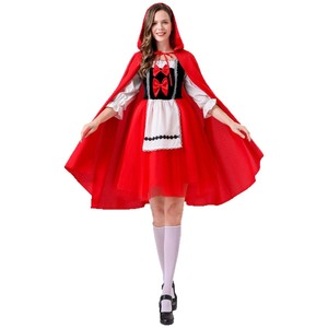 Costume d'Halloween pour enfant et adulte, Le Petit <span class=keywords><strong>Chaperon</strong></span> <span class=keywords><strong>Rouge</strong></span> et le Grand Loup méchant, en polyester, pour spectacle familial - Product Image 6