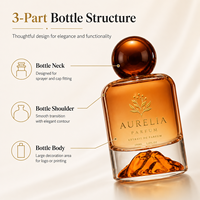 Flacon pulvérisateur en verre avec pompe, dégradé de couleur, fond volcanique, capacité 30ml 50ml 100ml, emballage cosmétique de luxe avec logo imprimé sur mesure