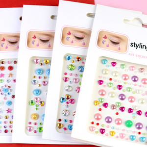 Accesorios <span class=keywords><strong>de</strong></span> maquillaje <span class=keywords><strong>de</strong></span> Ojos <span class=keywords><strong>de</strong></span> diamante <span class=keywords><strong>de</strong></span> color AB Maquillaje facial Pegatinas <span class=keywords><strong>de</strong></span> diamantes Escenario para niños Pegatinas faciales - Product Image 2