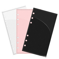A6 A7 rose givré PP enveloppes à billets diviseur 2 poches feuilles mobiles Zipless argent Journal Budget classeur poches 6 trous cahiers