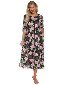 YZ - Vestidos Largos de Verano para Mujer, Tallas Grandes, de Alta Calidad, Ropa de Dormir Informal, Pijamas Holgados para <span class=keywords><strong>Lactancia</strong></span>, Venta al por Mayor - Product Image 6
