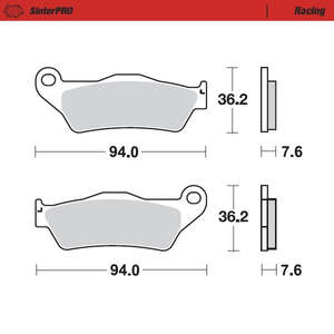 Moto Master TM MX 125 96-23 pastiglie da corsa anteriori ad alte prestazioni per Moto - Product Image 1