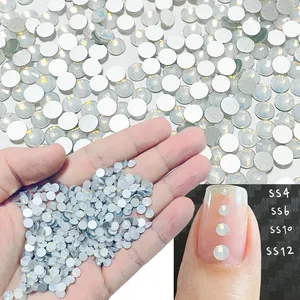 Yantuo Offre Spéciale blanc opale SS20 argent dos cristal verre strass Flatback Non-Hotfix pour bricolage artisanat ongles vêtement utilisation