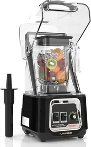CRANDDI-licuadora de frutas heladas, máquina comercial con cubierta de sonido