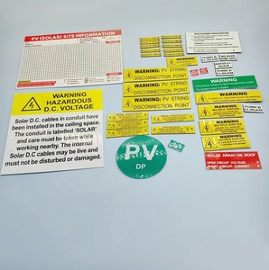 Custom Safety Warning ABS Plastic <b>Sticker</b> for Solar Photovoltaics - Product Image 1