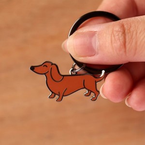 Porte-clés d'illustration de teckel animal mignon en acier inoxydable 316l Pvd plaqué or 18 carats bijoux émail porte-clés <span class=keywords><strong>chien</strong></span> coloré - Product Image 2