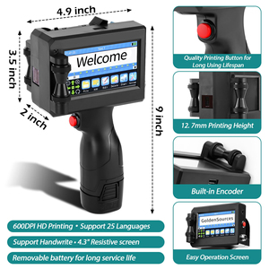 Máquina de Codificación de Inyección de Tinta Portátil 1691, Impresora de Códigos Portátil de 12.7 mm, Tinta de Secado Rápido con Pantalla LED de 4.3 Pulgadas, Venta al Por Mayor OEM/ODM - Product Image 5