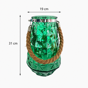 <span class=keywords><strong>Grand</strong></span> <span class=keywords><strong>vase</strong></span> à fleurs en verre texturé avec poignée en corde pour la décoration intérieure, les événements de mariage, les hôtels, les fleuristes et les collections de cadeaux de détail - Product Image 3