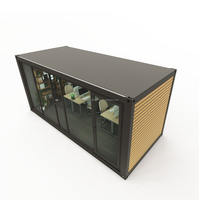 Conteneur mobile préfabriqué de 20 pieds pour hôtel de jardin, studio en bois, maisonnette, café, emballage plat