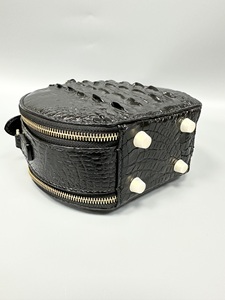 Sac à bandoulière noir en cuir de crocodile 100% pour femme, sac à main toutes saisons avec fermeture éclair, sac classique - Product Image 4
