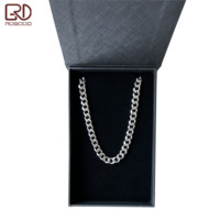 ROGOOD Hochwertige Spezial-Strukturpapierbox im Buchstil Schwarze Einlage Halsketten-Box Umweltfreundliche Langlebige Schmuck-Geschenkbox P2279