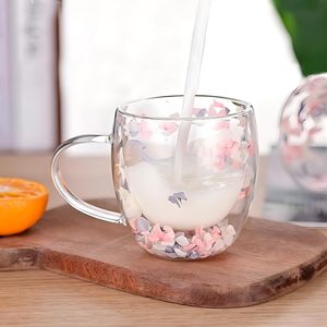 Taza de Vidrio de Doble Pared Aislada con Diseño de Flores Secas para Beber Café, para Cocina y Hogar, Venta al Por Mayor - Product Image 5