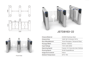Torniquete Moderno de Alta Velocidad, Barrera Automática Abatible para Edificios de Oficinas y Estaciones, con Reconocimiento Facial, Código QR y RFID - Product Image 4