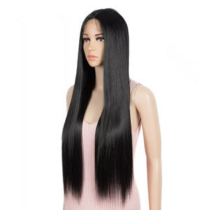 Perruques synthétiques à dentelle frontale de qualité supérieure, résistantes à la chaleur, longues et droites, 30 pouces, ombrées blondes, vente en gros - Product Image 3