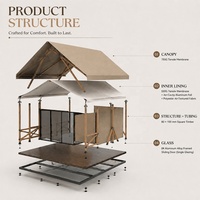 Tente de glamping de luxe BOTEEN à une couche pour toutes les saisons, avec structure en alliage d'aluminium, design écologique, pour usage en resort, villa, hôtel ou camping