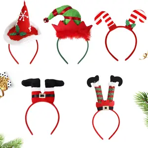 クリスマスヘッドバンドサンタクローススノーマンヘアフープクリスマスヘッドピース女性赤いヘアバンドヘアバンド