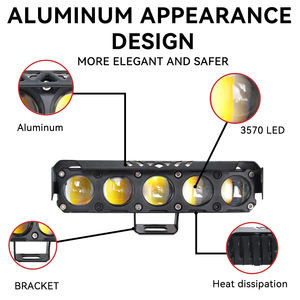 Phare avant à LED 5 lentilles pour moto, 5 SMD 38W 9-80V, barre de feux antibrouillard à puce 3570 pour accessoires de voiture et de moto - Product Image 5