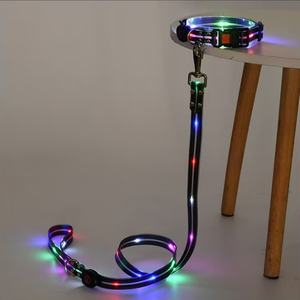 ペット猫調整可能USB充電式発光リードロープライトアップLED犬用カラーリーシュ - Product Image 1