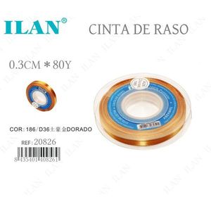Il nastro in raso 0,3 cm x 80Y colore oro per lavori artigianali - Product Image 1