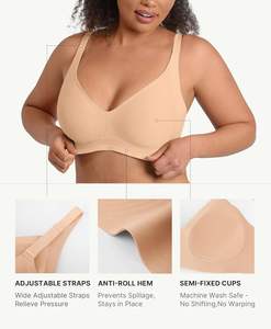 <span class=keywords><strong>Sujetador</strong></span> tipo camiseta sin costuras con copa completa y efecto push-up para mujer, con cierre trasero, para uso diario - Product Image 4