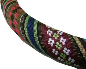 Housse de volant de voiture Istn Medium en toile de lin épaisse de style ethnique <span class=keywords><strong>OLIVER</strong></span>, antidérapante et absorbant la transpiration (14,5"-15" D) - Product Image 3