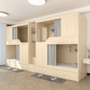 Cápsulas espaciales para dormir, literas de madera para apartamentos de estudiantes, hoteles de e-sports, literas japonesas de acero y madera para hostales. - Product Image 4