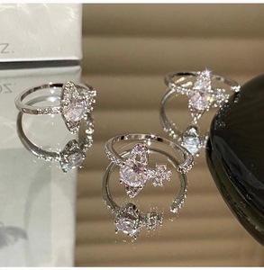Western Queen Mother Vivienne Saturn <b>Open</b> <b>Ring</b> Women Luxury Zircon Niche Design European American Trendy Platinum Plated - Product Image 1