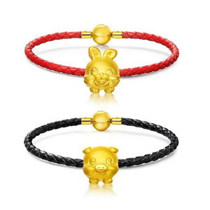 Bracelet de luxe en or 24 carats avec 12 signes du zodiaque chinois, bijoux fins pour femmes et hommes - Product Image 4