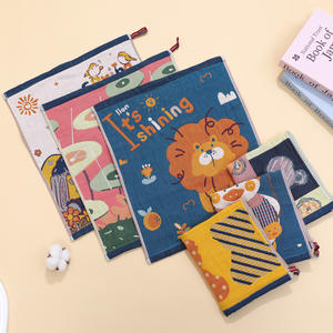 100 coton en gros 34x40cm 4 couches Jacquard mousseline gaze de coton <span class=keywords><strong>serviette</strong></span> pour enfants et adultes ensemble d'essuie-mains respectueux de la peau - Product Image 2