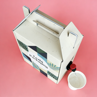 Conteneur à café chaud personnalisé pour restaurant, 1l 3l 5l, boîte à emporter en carton kraft pour café, boîte de transport de boissons pour café