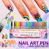 Stylo à ongles liquide permanent Guangna, kit professionnel de feutres de polissage pour nail art, 12 couleurs, stylo de traitement des ongles