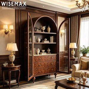 Meubles WISEMAX, meubles d'hôtel rétro américains, armoire à tiroirs en bois massif, meuble de présentation de vin pour salon, pour villa - Product Image 2