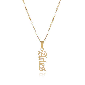 Collar de 12 Constelaciones TD Fashion Jewelry, Chapado en Oro, Acero Inoxidable, Astrología, Horóscopo, Letra del Signo, Colgante con Cadena - Product Image 5