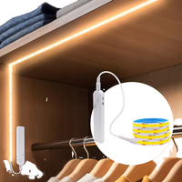 Lampu Strip LED COB 24V Sensor Gerak PIR Konektivitas NFC/Wi-Fi Dapat Diredupkan Desain Fleksibel Kotak Baterai USB untuk Penggunaan Dalam Ruangan