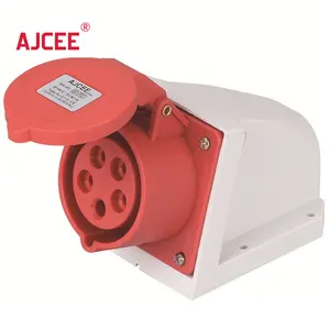 AJCEE S125 ip44 32a 3p+e+n 5p 220v 440v 6h industrial waterproof electrical marine socket and plug with CE