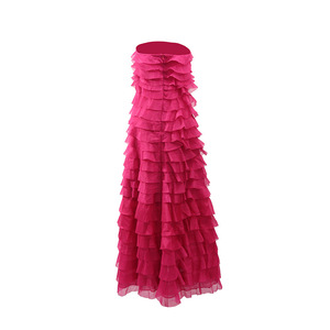 Nuevo <span class=keywords><strong>Vestido</strong></span> Largo de Verano 2026 sin Tirantes, con Cintura Alta y Volantes en Capas, Elegante para Fiestas y Eventos Nocturnos - Product Image 4