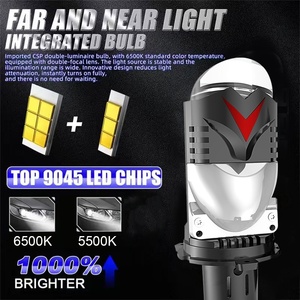 Ampoule de phare LED à lentille 100W 12V Plug & Play H4 Étanche 6000K Adaptation Universelle 10000 Lumens pour Voitures Motos Camions - Product Image 3