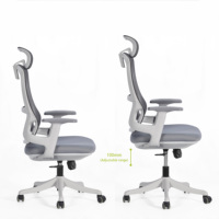 Chaise de bureau ergonomique moderne SAMDI en PP pour dirigeant, manager, visiteur, petite chaise pivotante avec siège en mousse et dossier en maille, support lombaire