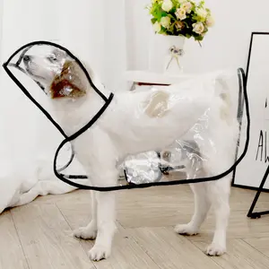 Pet Raincoat Rainy Dog Clothes Waterproof Poly Transparency Rain Coat For Larger Dog Small Dog