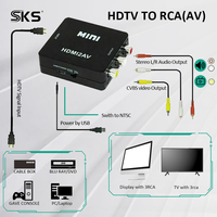 Convertisseur Mini HDMI vers AV 1080P HDMI2AV RCA CVBS Adaptateur vidéo audio composite pour boîtier TV HD PS4 Ordinateur portable Ancien téléviseur