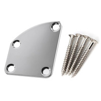 Plaque de col de guitare électrique en forme de couteau courbé, 4 trous, à visser, avec vis et joint pour guitare et basse