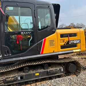 Excavatrice sur chenilles hydraulique d'occasion SANY SY155C de 15,5 tonnes pour projet de construction de routes municipales - Product Image 5