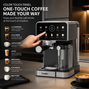 Machine à café expresso intelligente Sonifer SF-3629, professionnelle, 20 bars, écran tactile, pour faire du cappuccino, du latte, usage domestique - Product Image 2
