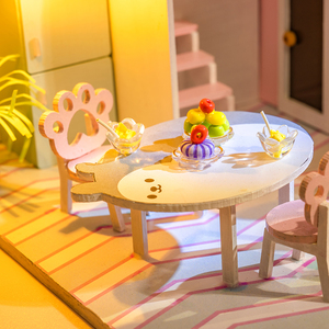 ตัวต่อ 3 มิติ IIECREATE รุ่น YU-2703 บ้านสัตว์เลี้ยงแสนโดดเดี่ยว ชุดบ้านตุ๊กตาไม้จิ๋ว DIY สำหรับเด็กผู้หญิง - Product Image 2