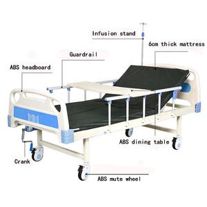 Cama de <span class=keywords><strong>Hospital</strong></span> Manual extraíble ajustable, 3 funciones, de acero inoxidable, 3 manivelas, para Enfermería Médica, para el hogar - Product Image 4