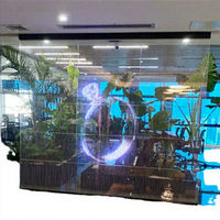 Écran LED transparent en verre P3.75 pour intérieur, personnalisé et collé aux fenêtres de l'entreprise à des fins promotionnelles