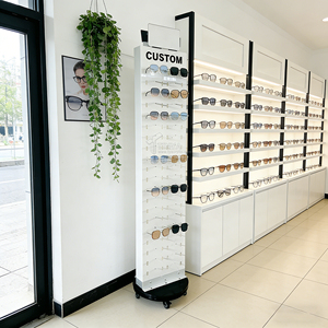 Présentoir de lunettes vintage haut de gamme à éclairage LED pour magasin d'optique, idéal pour les montures en plastique et les lunettes de myopie, parfait pour les stands de vente en centre commercial. - Product Image 2