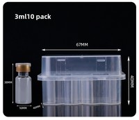 Boîte d'emballage rectangulaire en plastique Xilin Modèle 016 pour vaccin pour animaux de compagnie 10 ml et poudre lyophilisée 3 ml avec couvercle transparent – Lot de 10