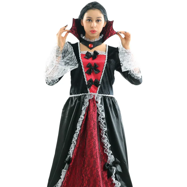 Disfraces de Halloween para adultos, vestido rojo de vampiro oscuro, Costume-HSG17198 de Cosplay para mujer